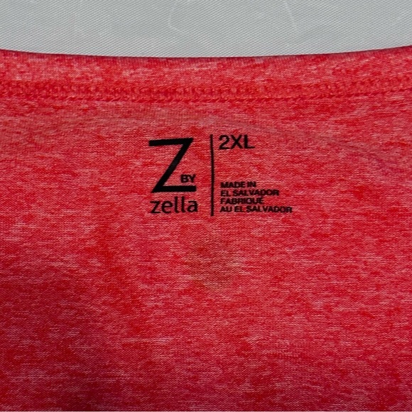 Men’s Tank Top Z by Zella Performance  2XL Coral Hot Sleeveless Crew Neck - Picture 4 of 7
